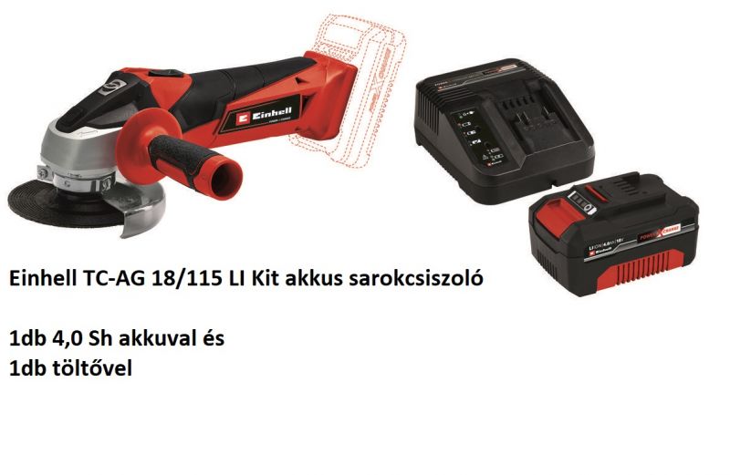Einhell TC-AG 18/115 LI Kit 4,0