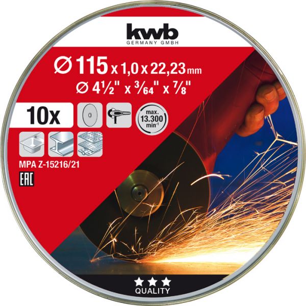 KWB 712021 vágótárcsa fémre 10 db-os 115 mm