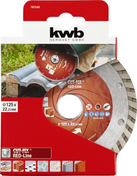 KWB PROFI AGGRESSO-FLEX RED-LINE DIAMOND szegmentált turbó gyémánt vágókorong 115 mm
