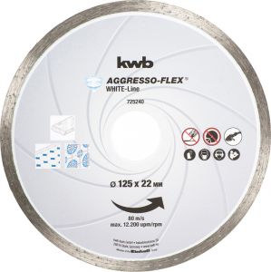 KWB PROFI AGGRESSO-FLEX WHITE-LINE DIAMOND gyémánt vágókorong 125 mm